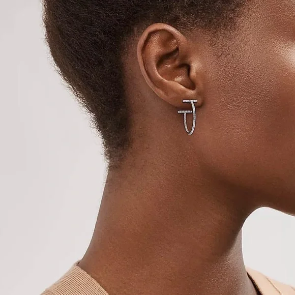 Tiffany & Co. Diamond Hoop Earrings - Picture 4 of 10